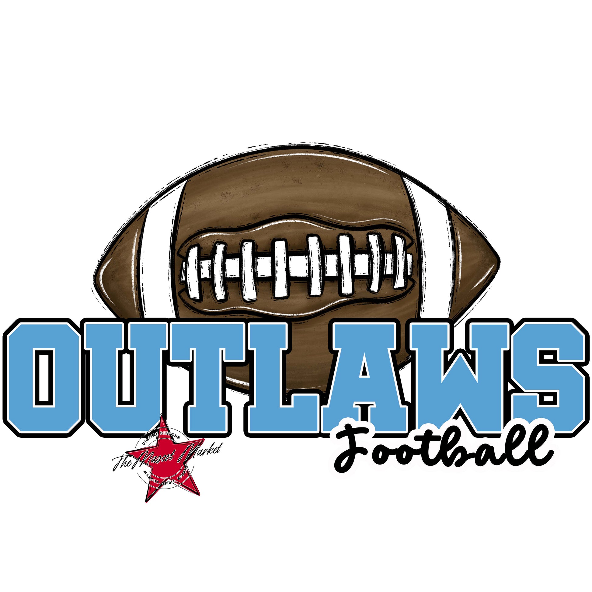 Outlaws Varsity Football-Carolina Blue