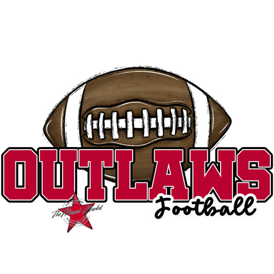 Outlaws Varsity Football-Dark Red