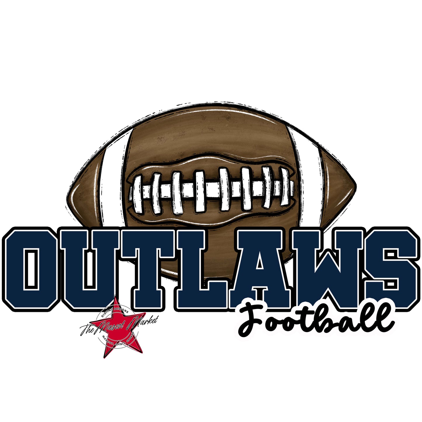 Outlaws Varsity Football-Navy
