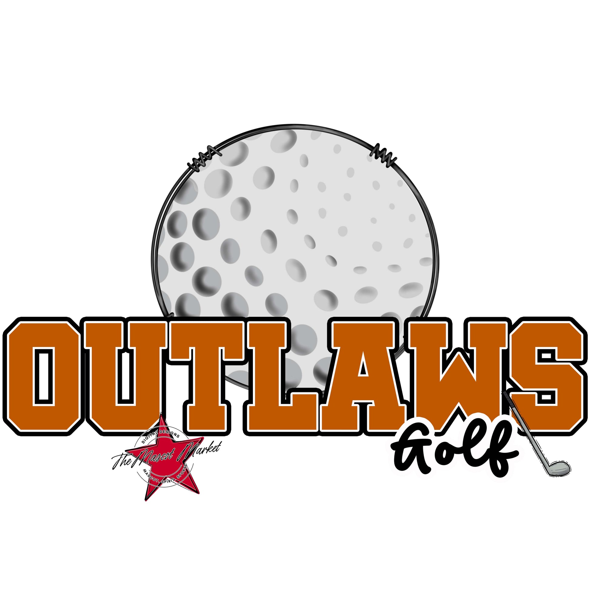 Outlaws Varsity Golf-Burnt Orange