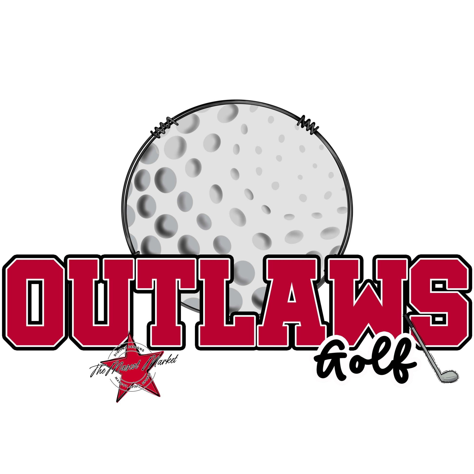 Outlaws Varsity Golf-Dark Red