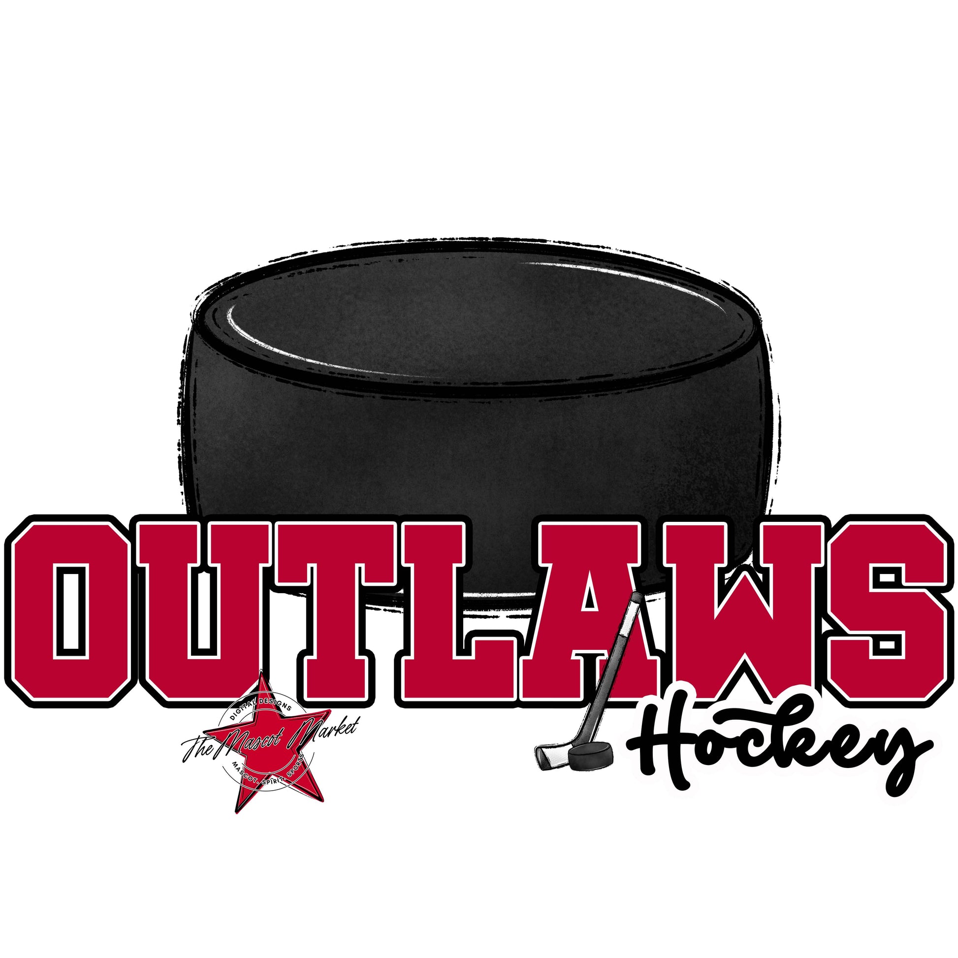 Outlaws Varsity Hockey-Dark Red