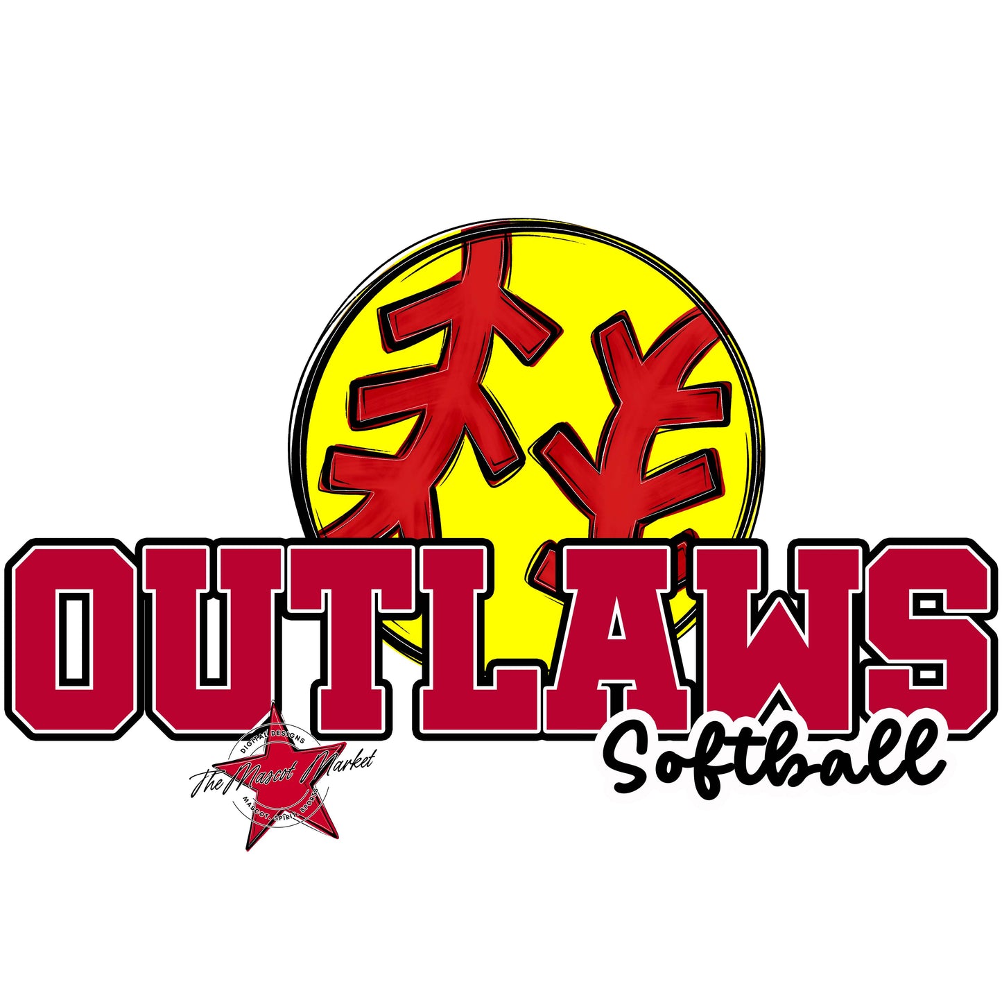 Outlaws Varsity Softball-Dark Red