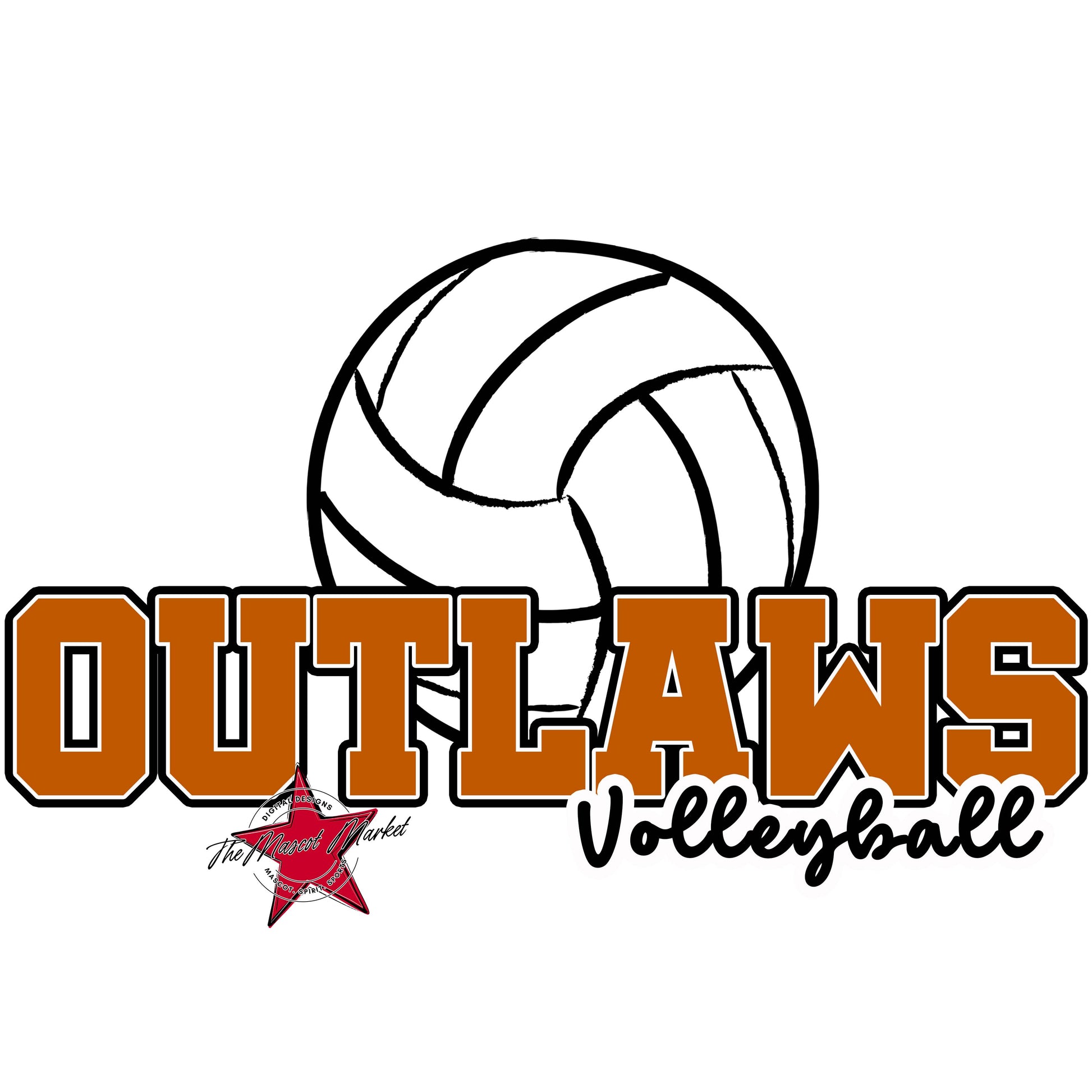 Outlaws Varsity Volleyball-Burnt Orange