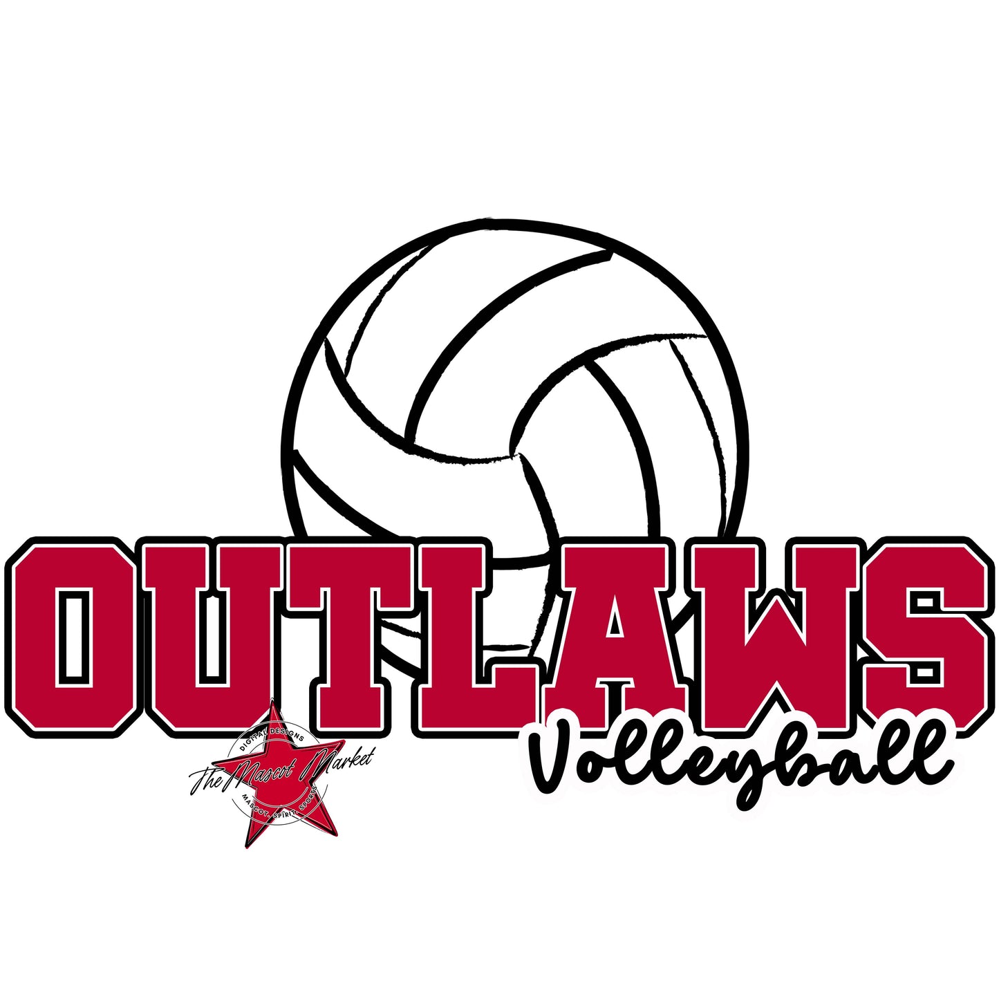 Outlaws Varsity Volleyball-Dark Red
