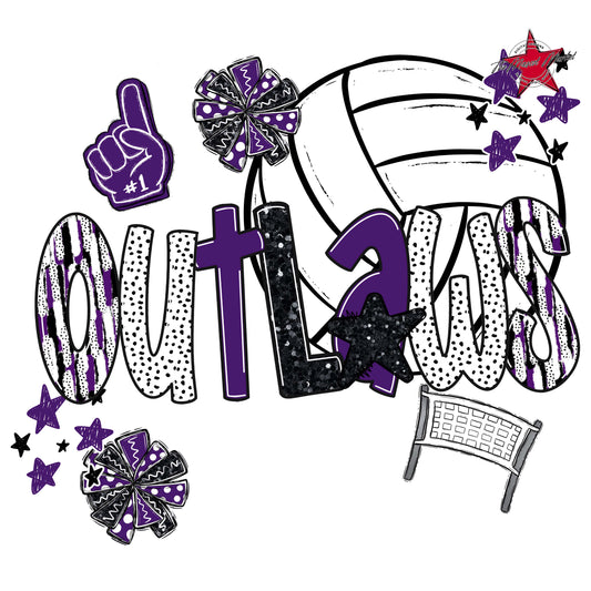 Outlaws Volleyball Scrape-Purple