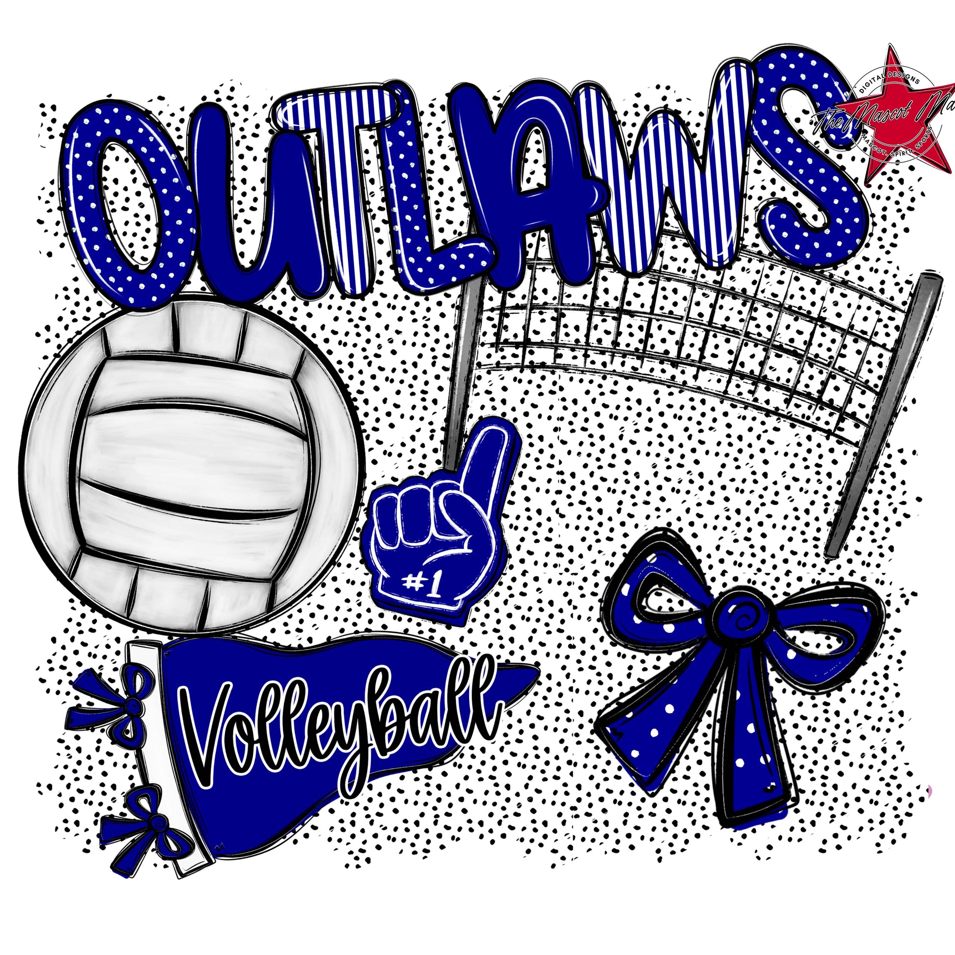 Outlaws Volleyball Spirit-Blue