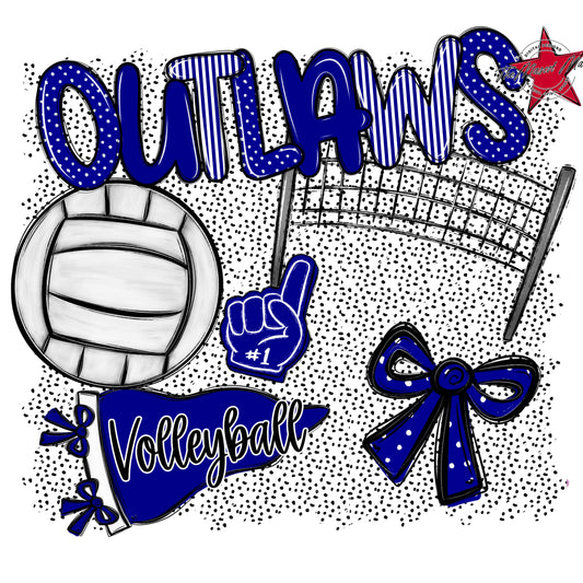 Outlaws Volleyball Spirit-Blue