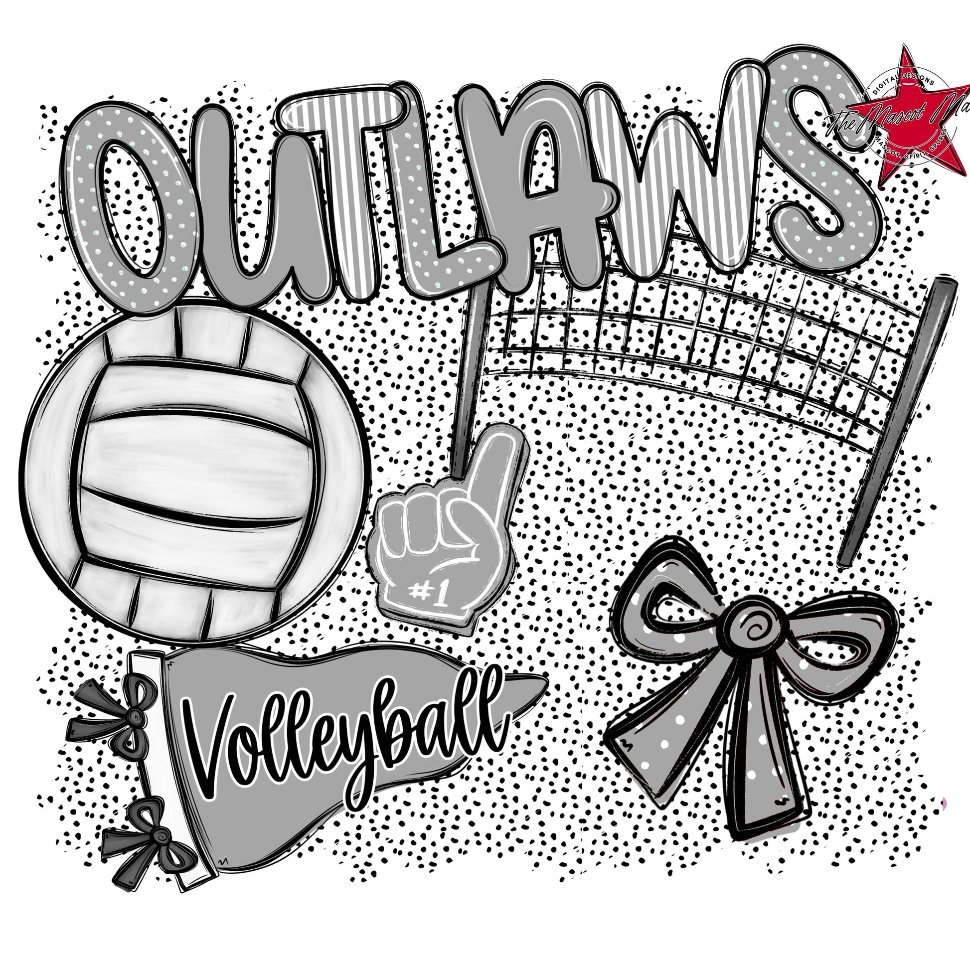 Outlaws Volleyball Spirit-Grey