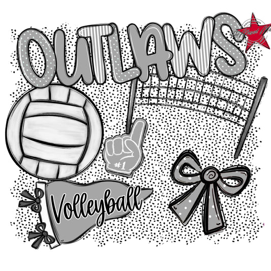 Outlaws Volleyball Spirit-Grey