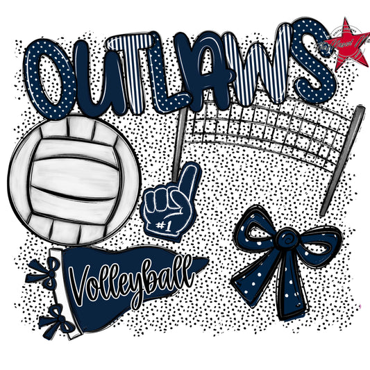 Outlaws Volleyball Spirit-Navy