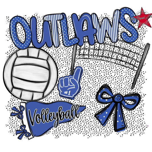 Outlaws Volleyball Spirit-Off Blue
