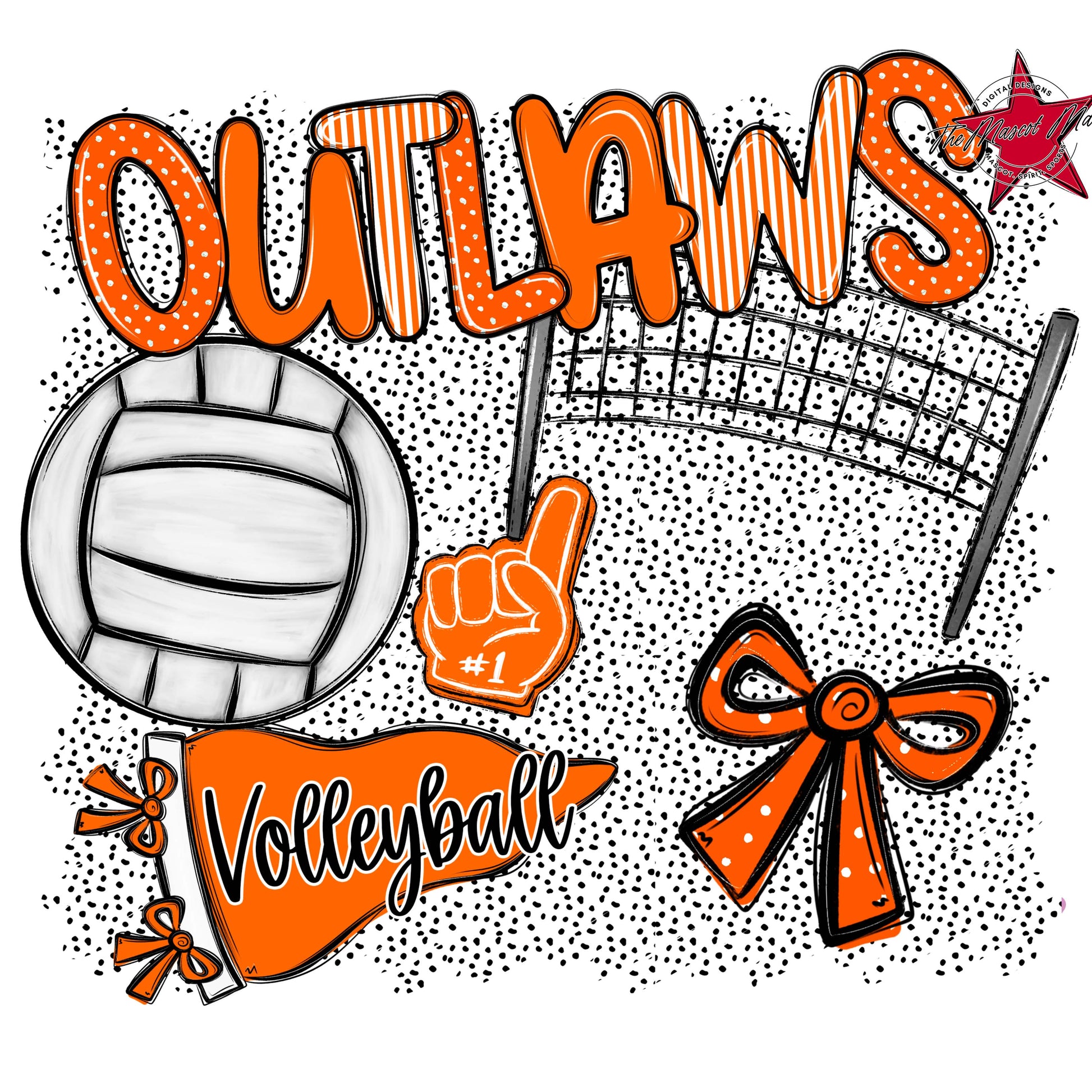 Outlaws Volleyball Spirit-Orange