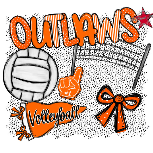 Outlaws Volleyball Spirit-Orange