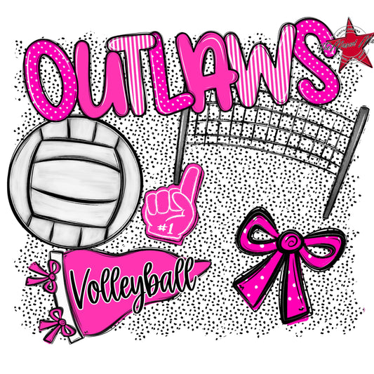 Outlaws Volleyball Spirit-Pink