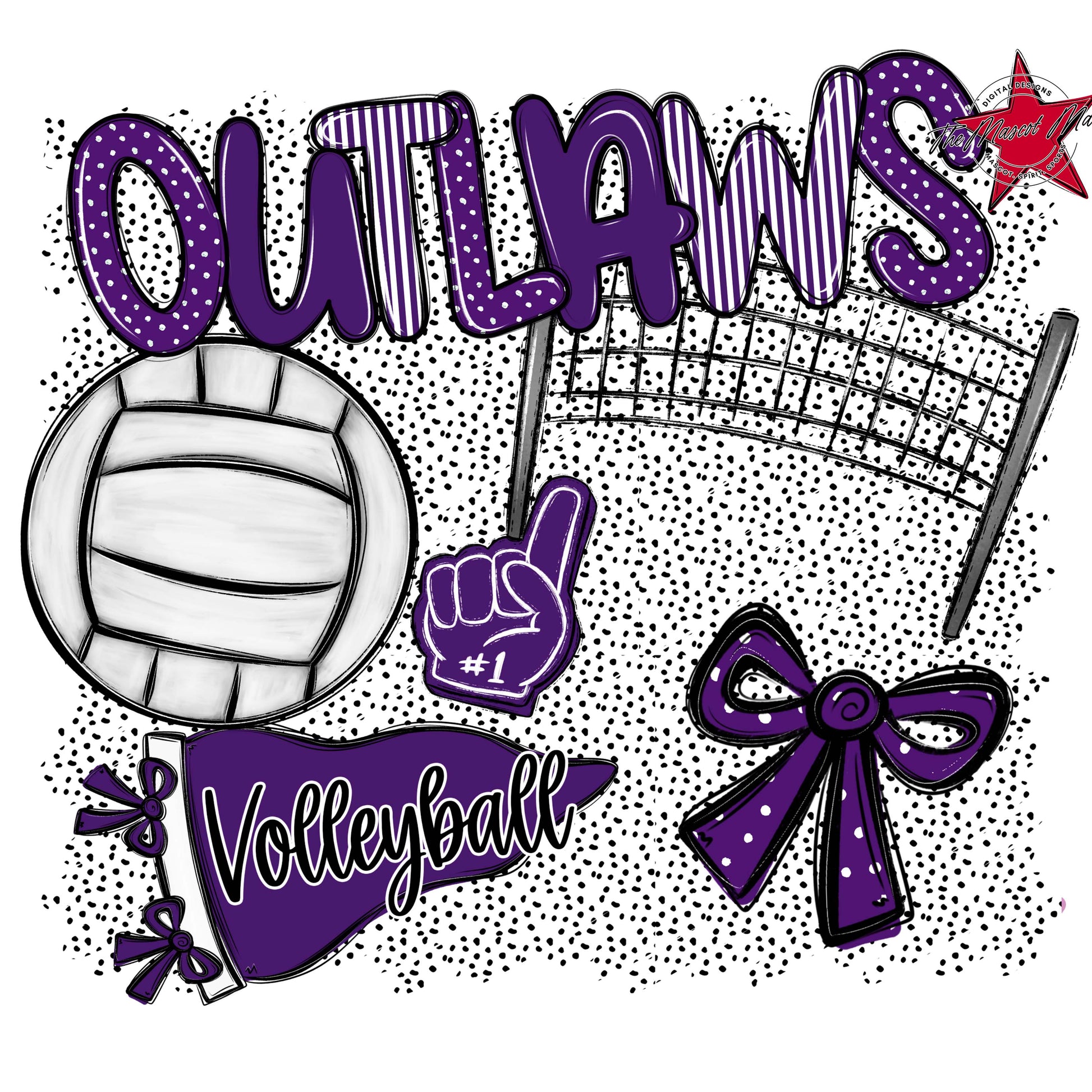 Outlaws Volleyball Spirit-Purple