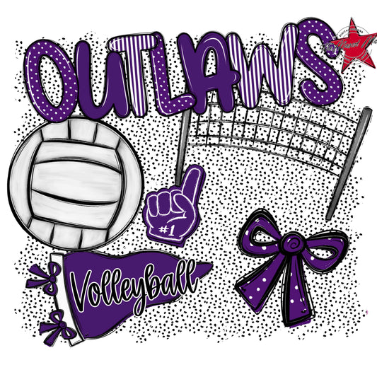 Outlaws Volleyball Spirit-Purple
