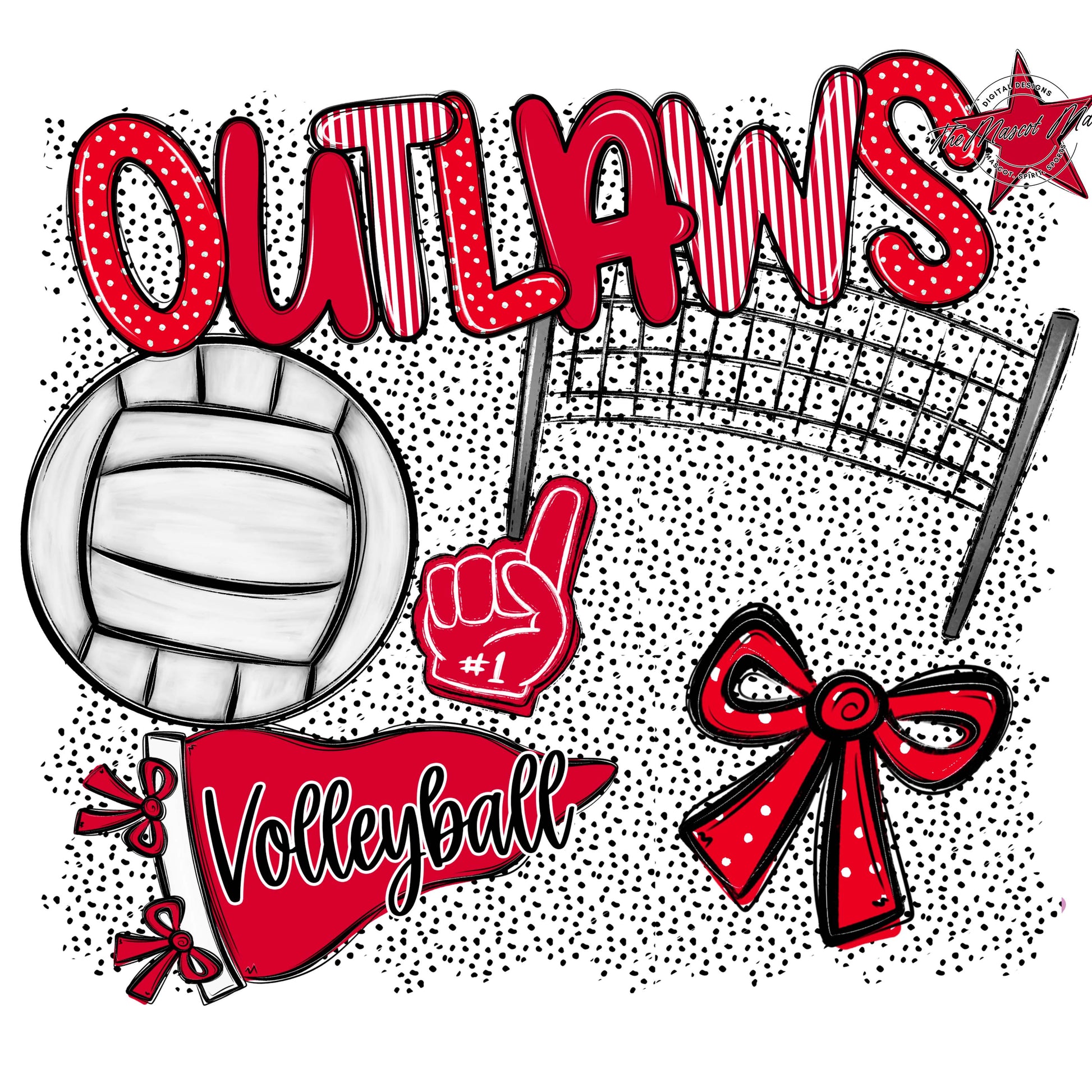 Outlaws Volleyball Spirit-Red