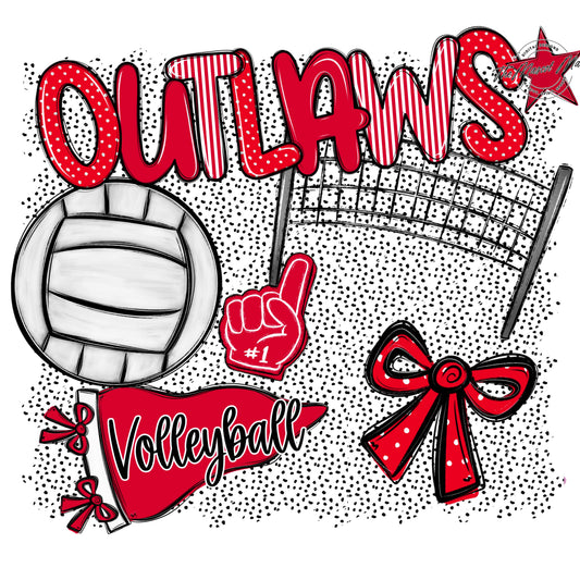 Outlaws Volleyball Spirit-Red