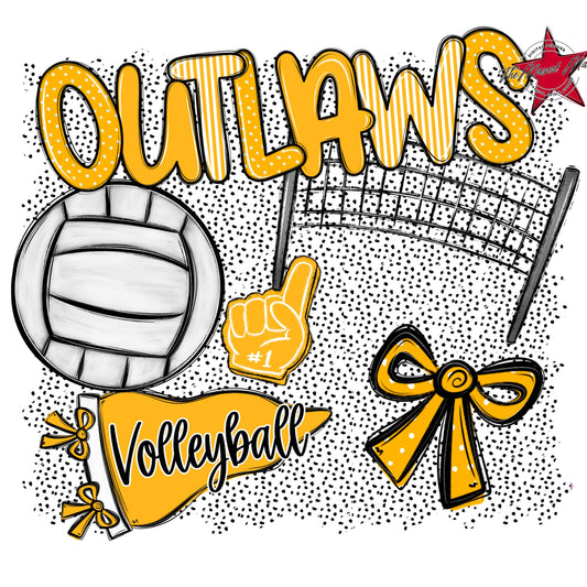 Outlaws Volleyball Spirit-Yellow