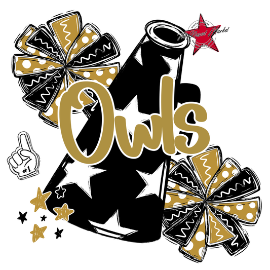 Owls Alpha Megaphone Design-Gold