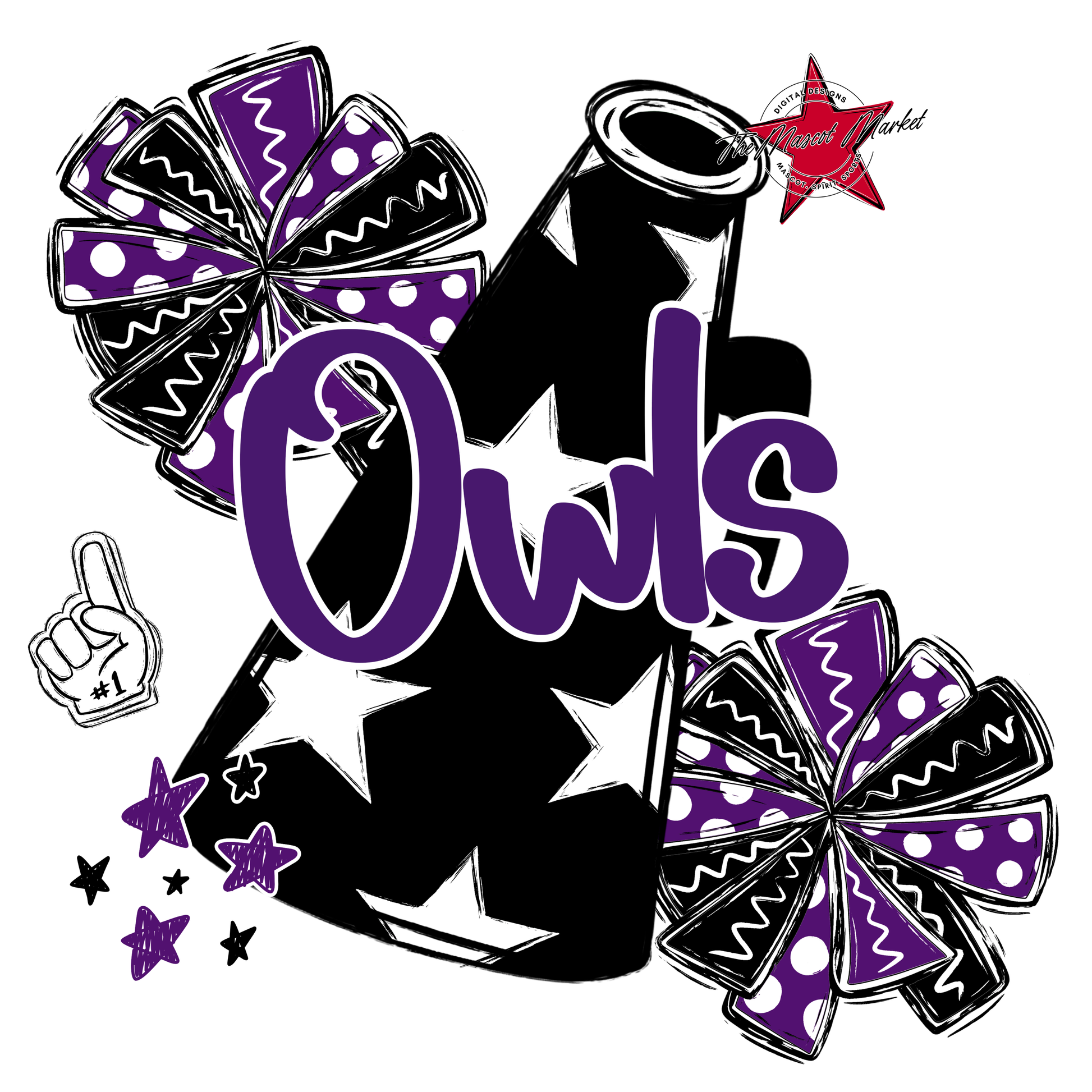 Owls Alpha Megaphone Design-Purple