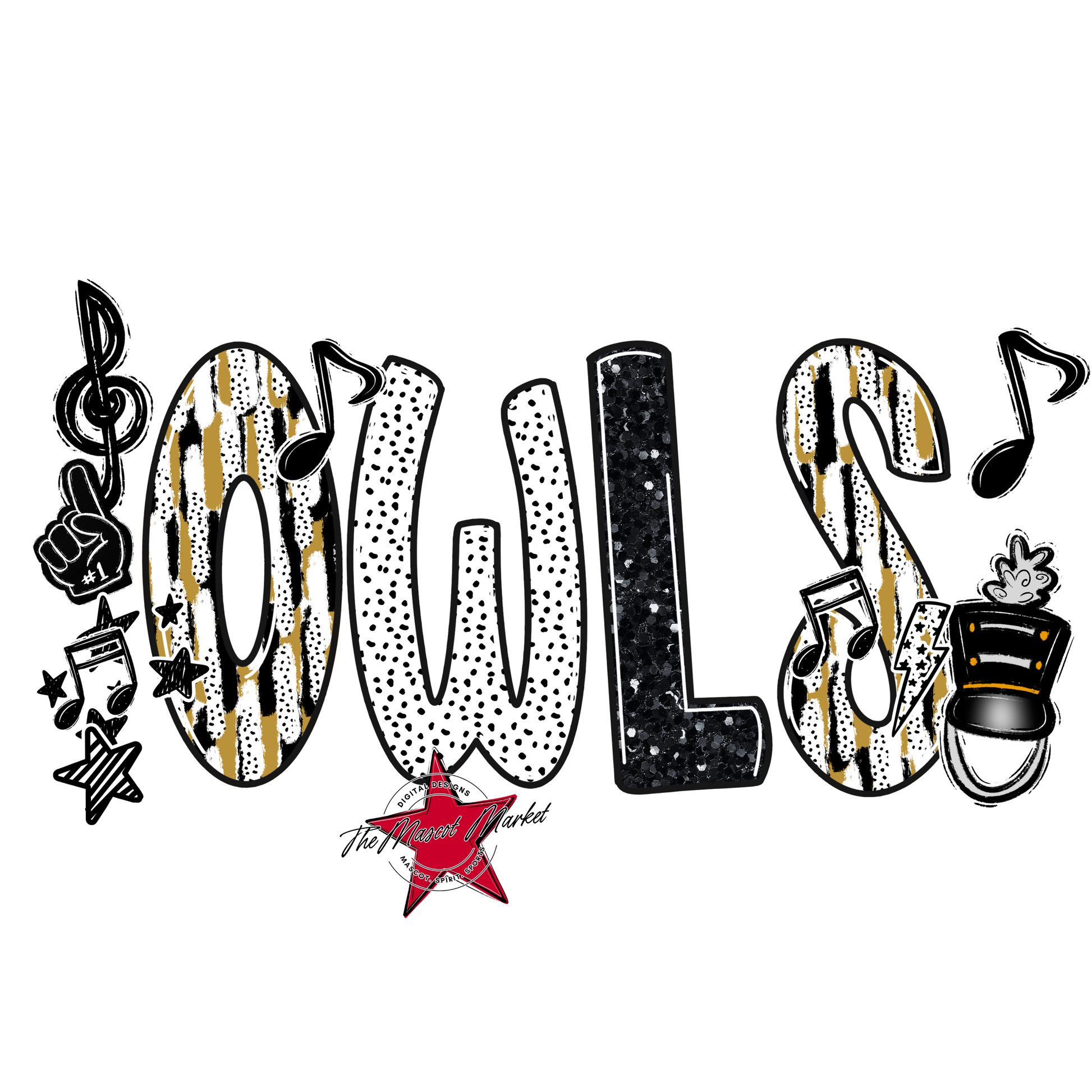 Owls Band Scrape-Gold