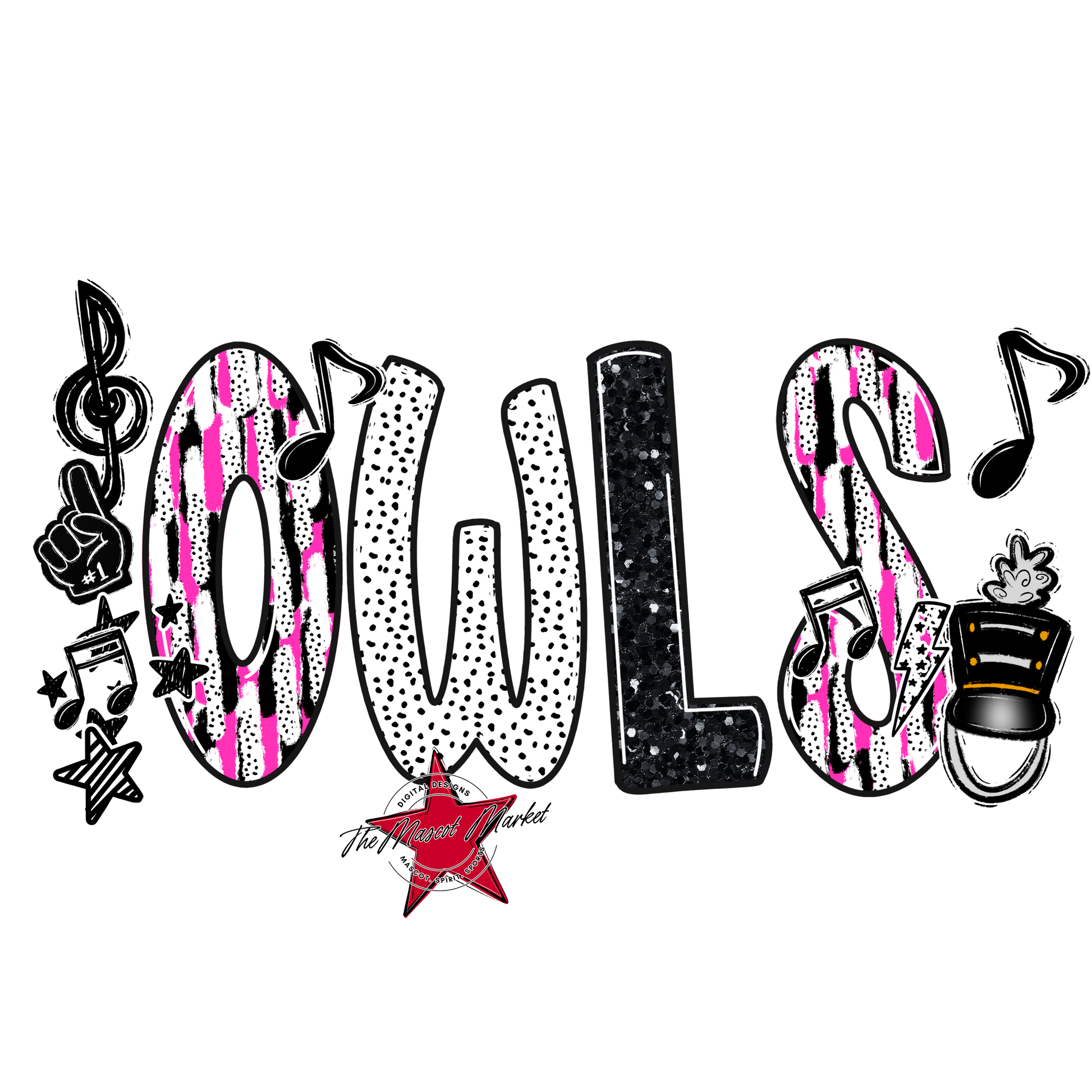 Owls Band Scrape-Pink