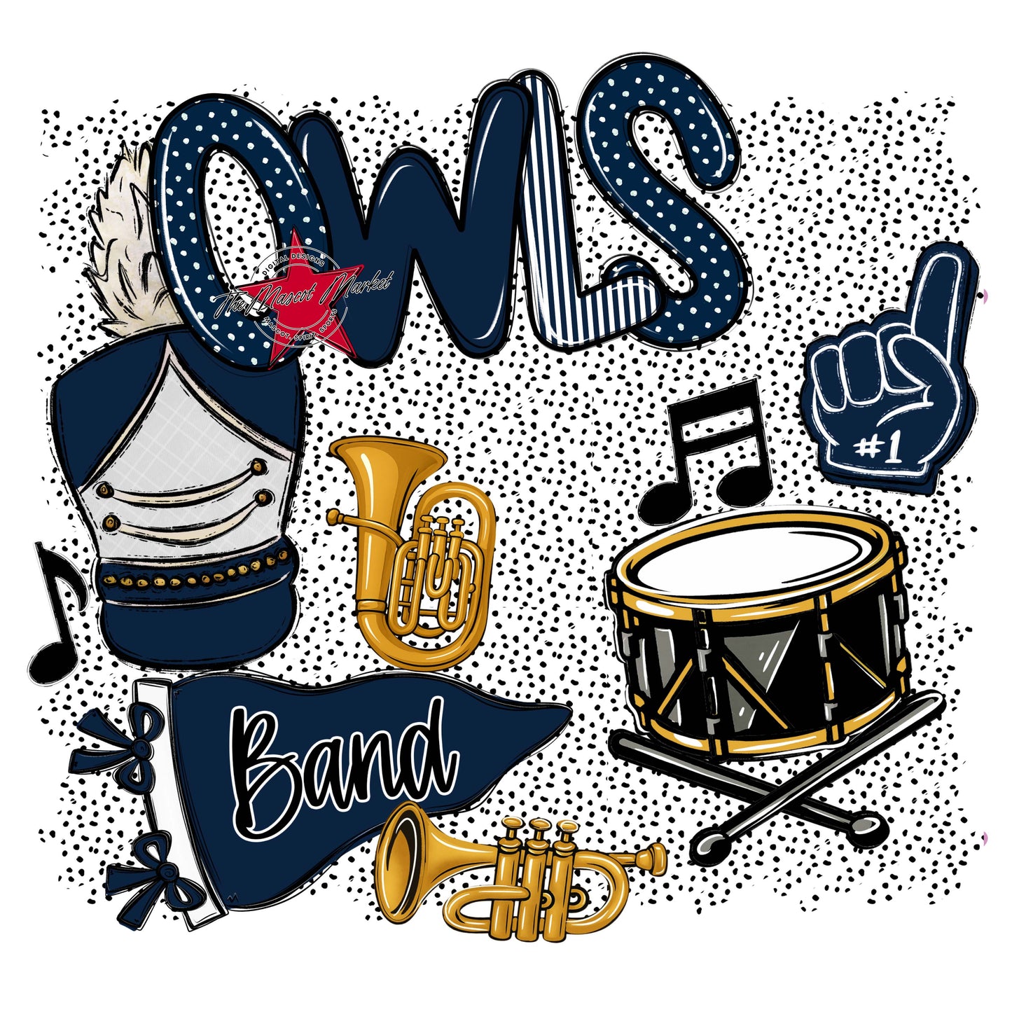 Owls Band Spirit-Navy