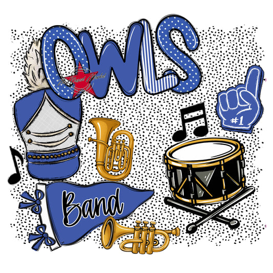 Owls Band Spirit-Off Blue