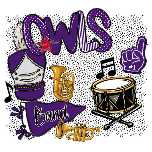 Owls Band Spirit-Purple