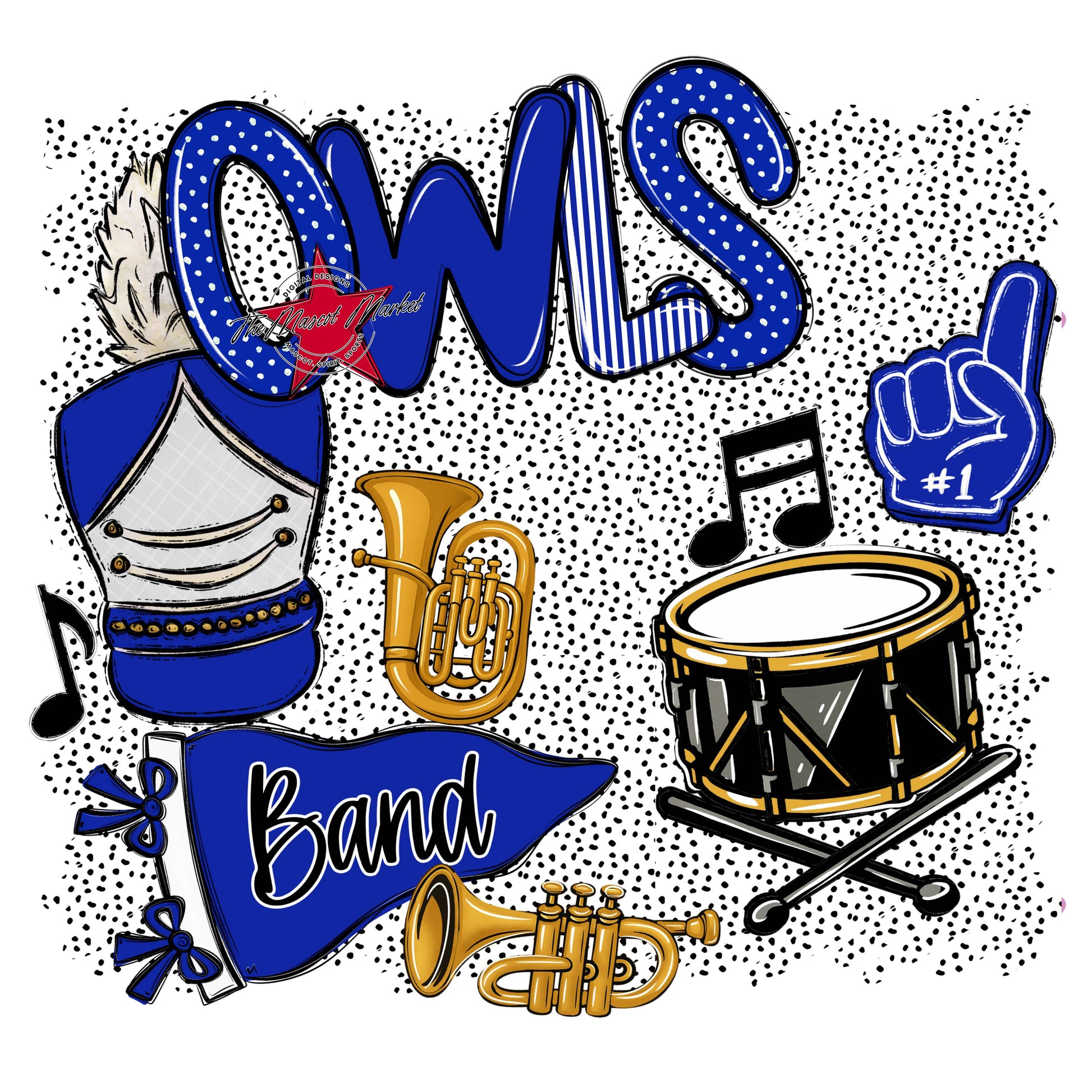 Owls Band Spirit-Royal Blue