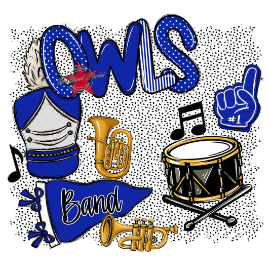 Owls Band Spirit-Royal Blue