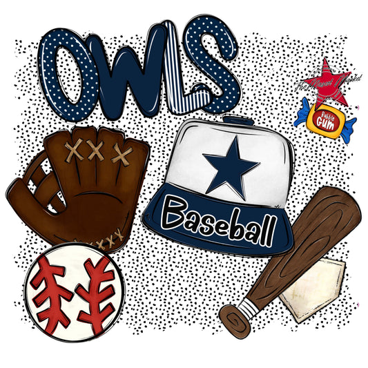 Owls Baseball Spirit-Navy