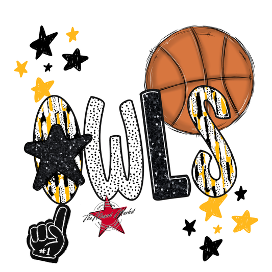 Owls Basketball Scrape-Yellow