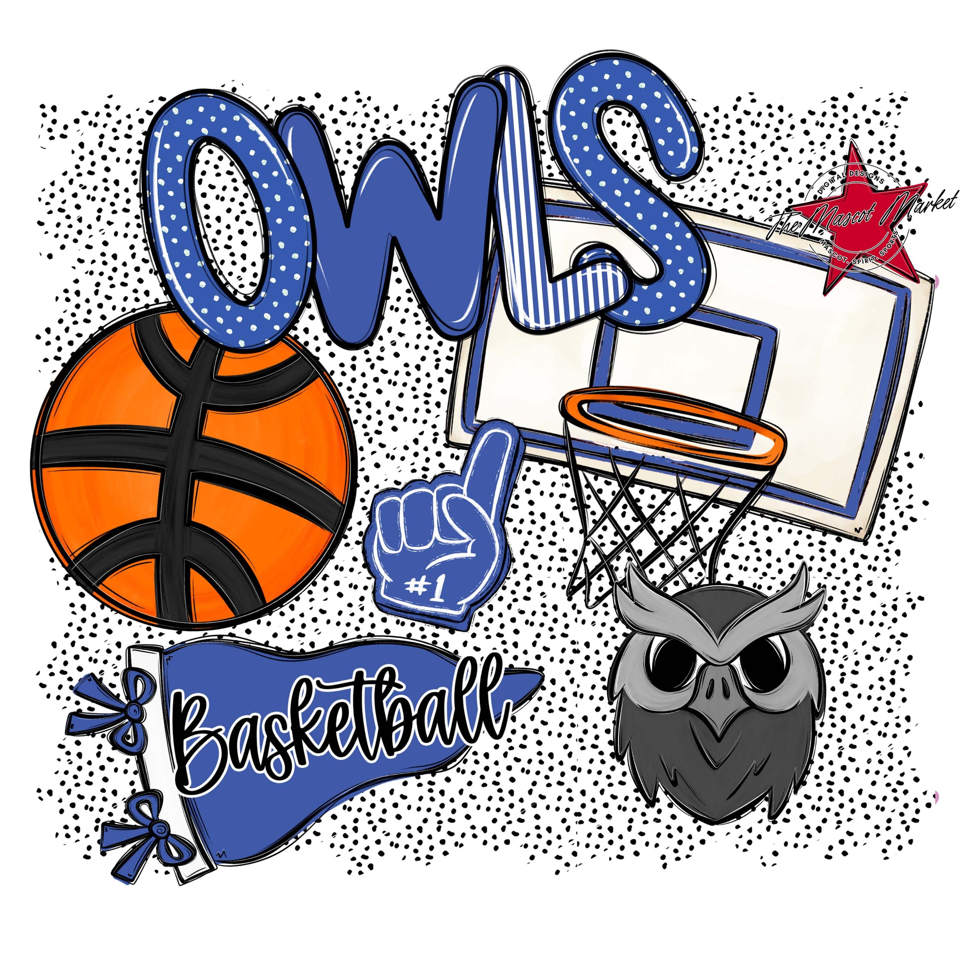 Owls Basketball Spirit-Off Blue