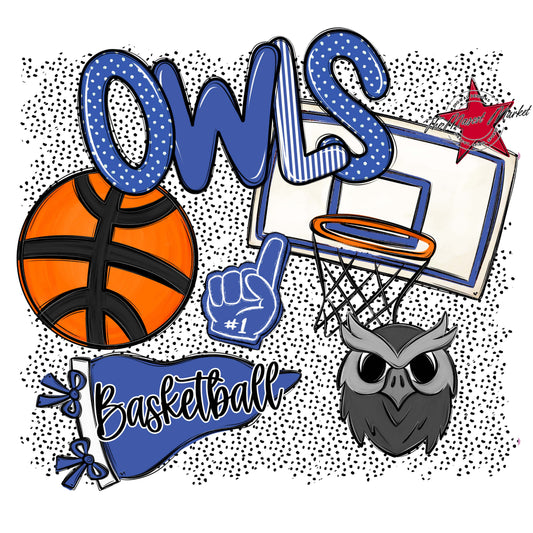 Owls Basketball Spirit-Off Blue