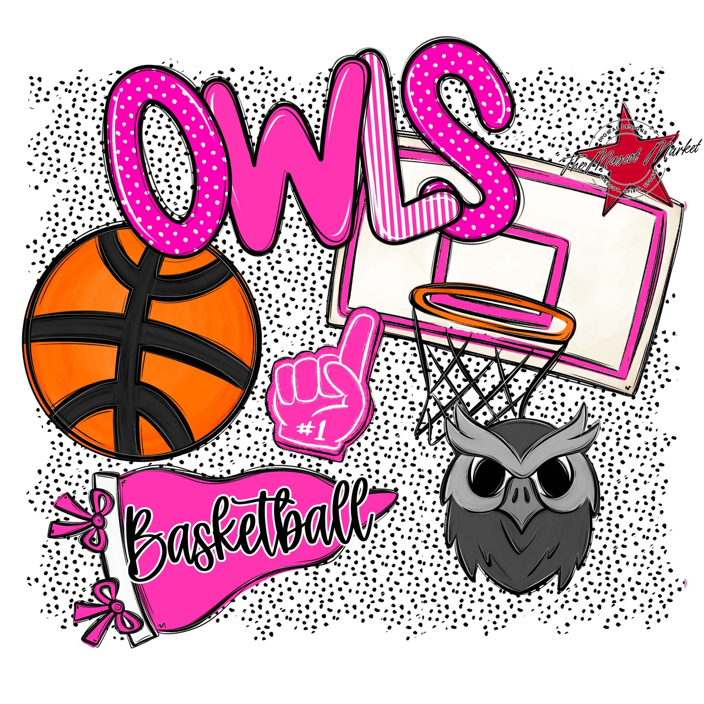Owls Basketball Spirit-Pink