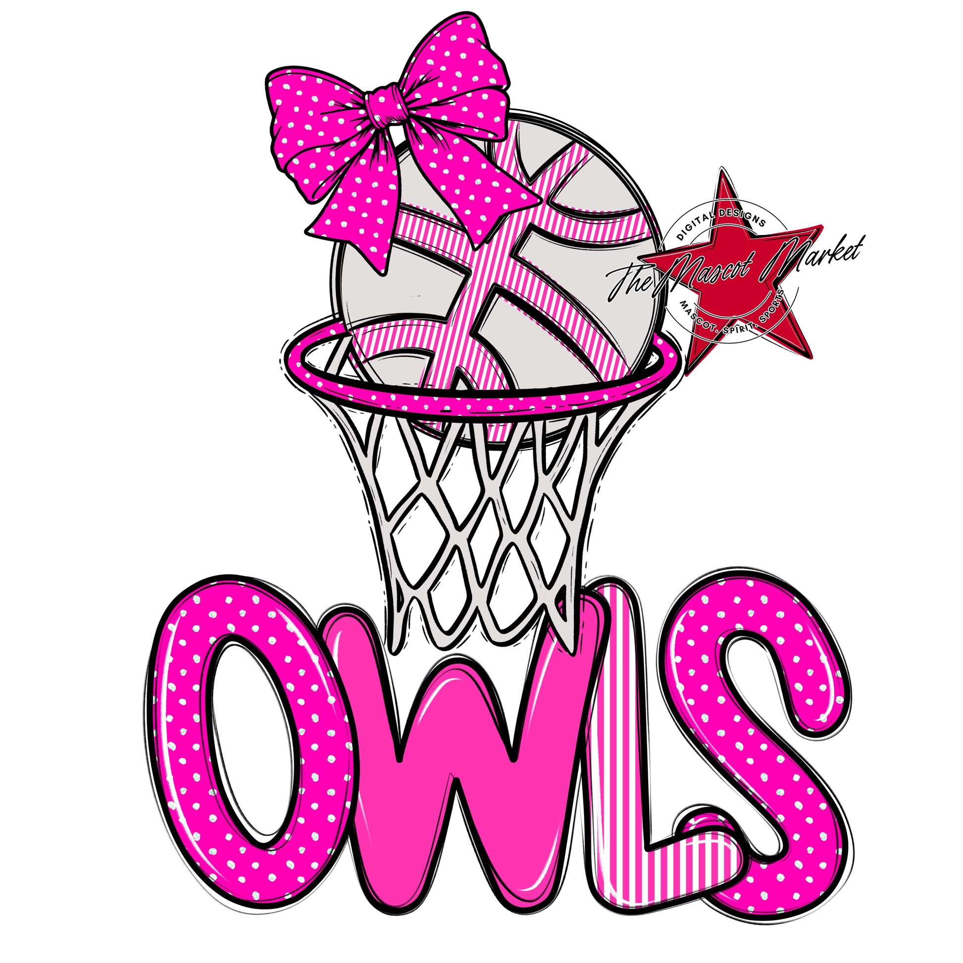 Owls Basketball Spirit Design-Pink