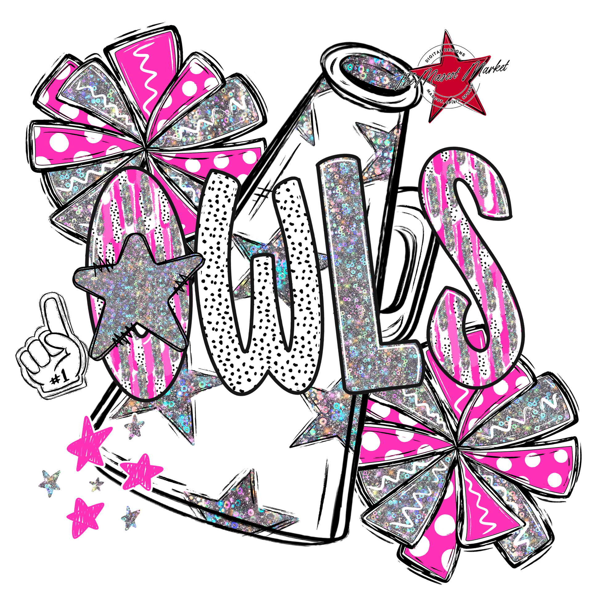 Owls Cheer Megaphone Scrape-Pink