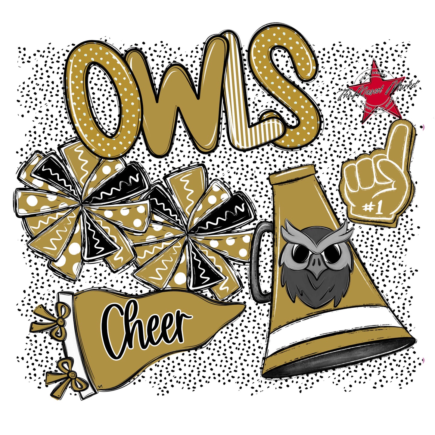 Owls Cheer Spirit-Gold