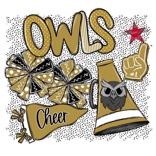 Owls Cheer Spirit-Gold