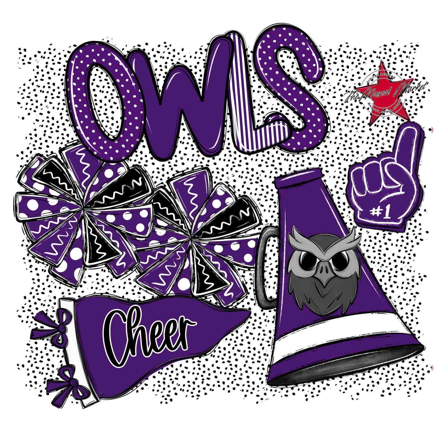 Owls Cheer Spirit-Purple