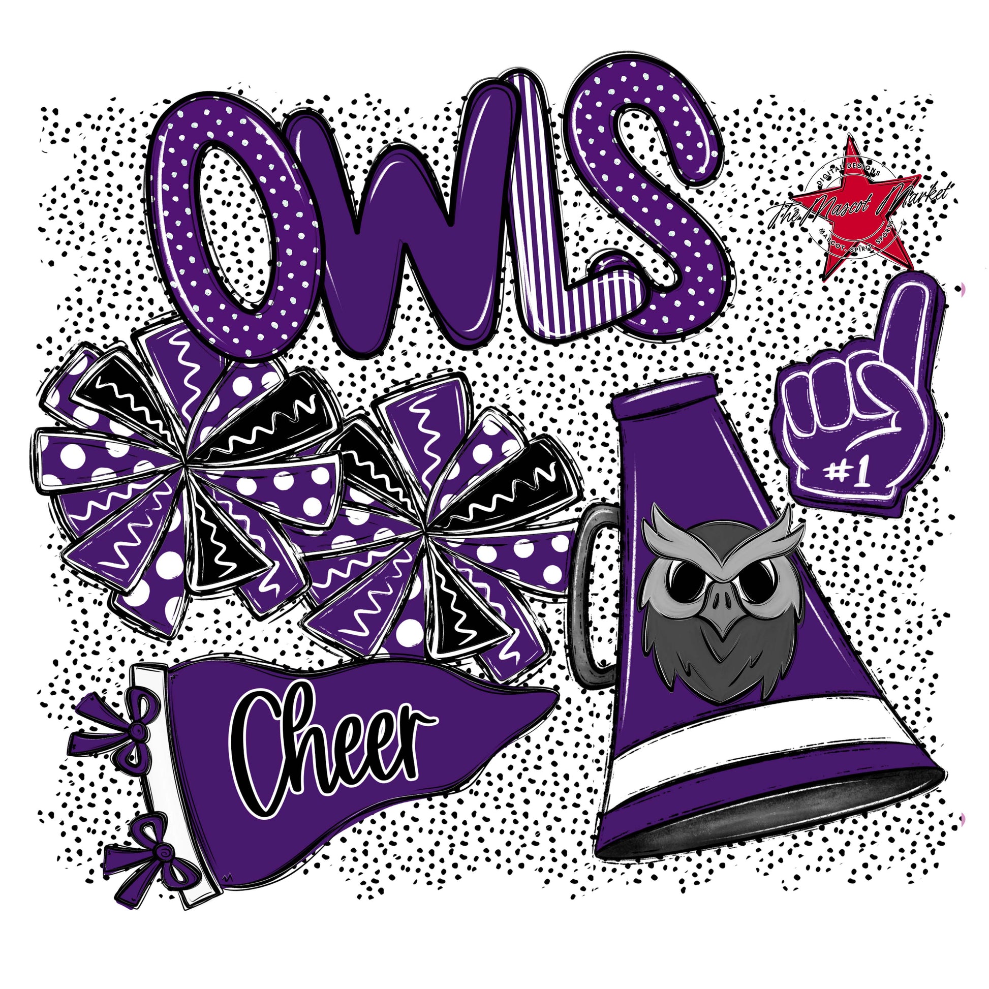 Owls Cheer Spirit-Purple