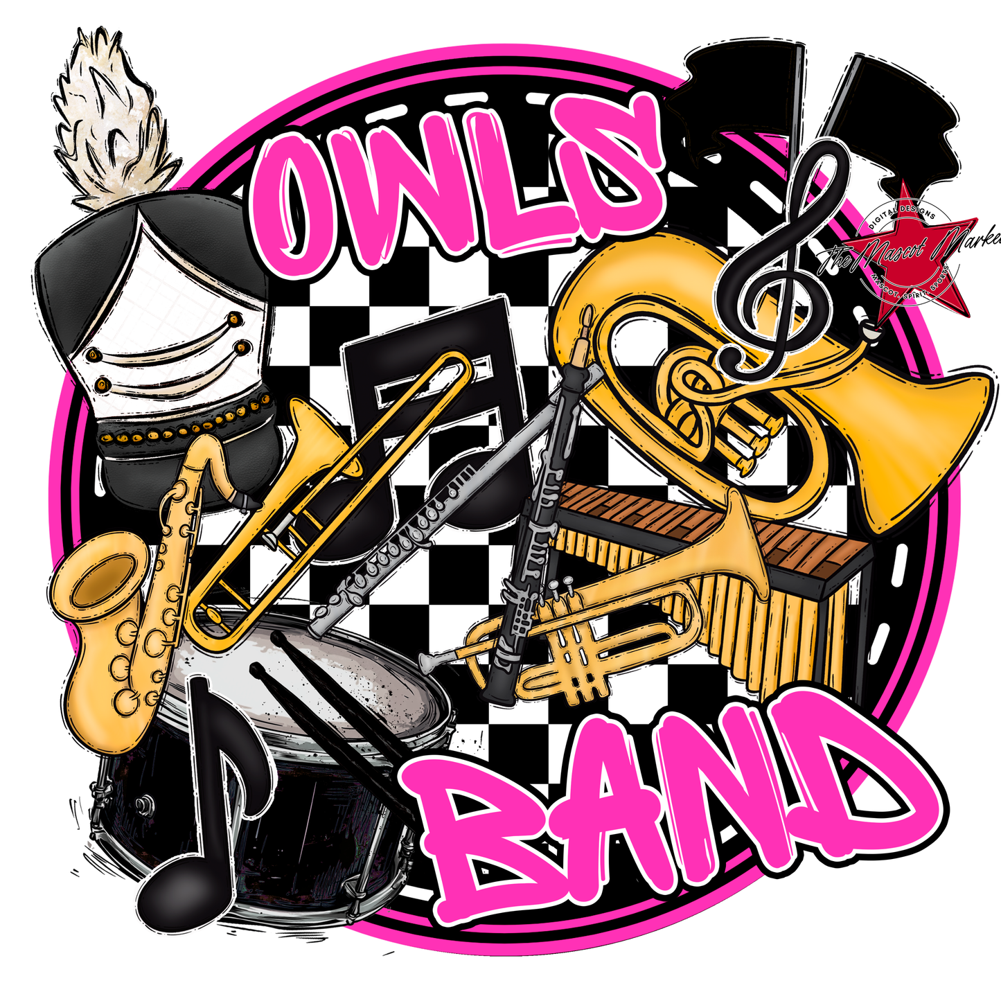 Owls Circle Band Design-Pink