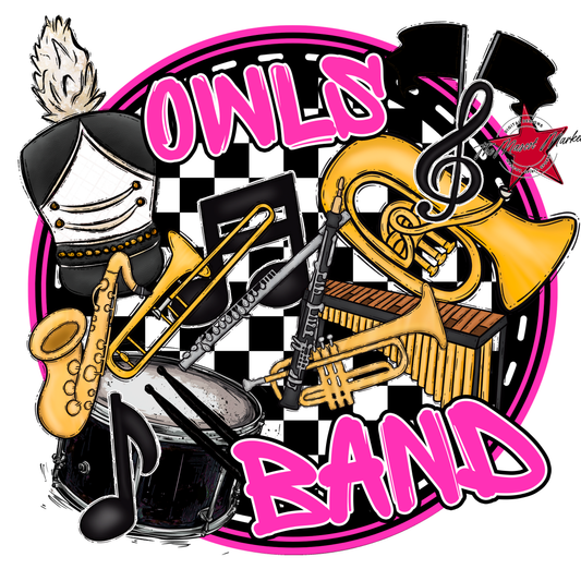 Owls Circle Band Design-Pink