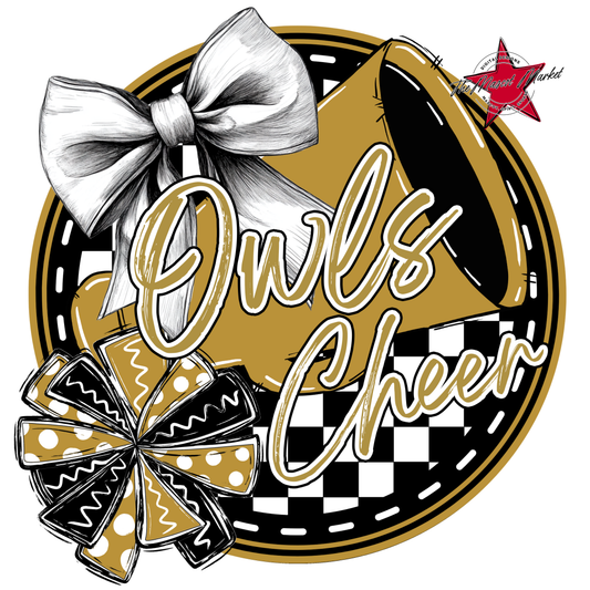 Owls Circle Cheer Design-Gold