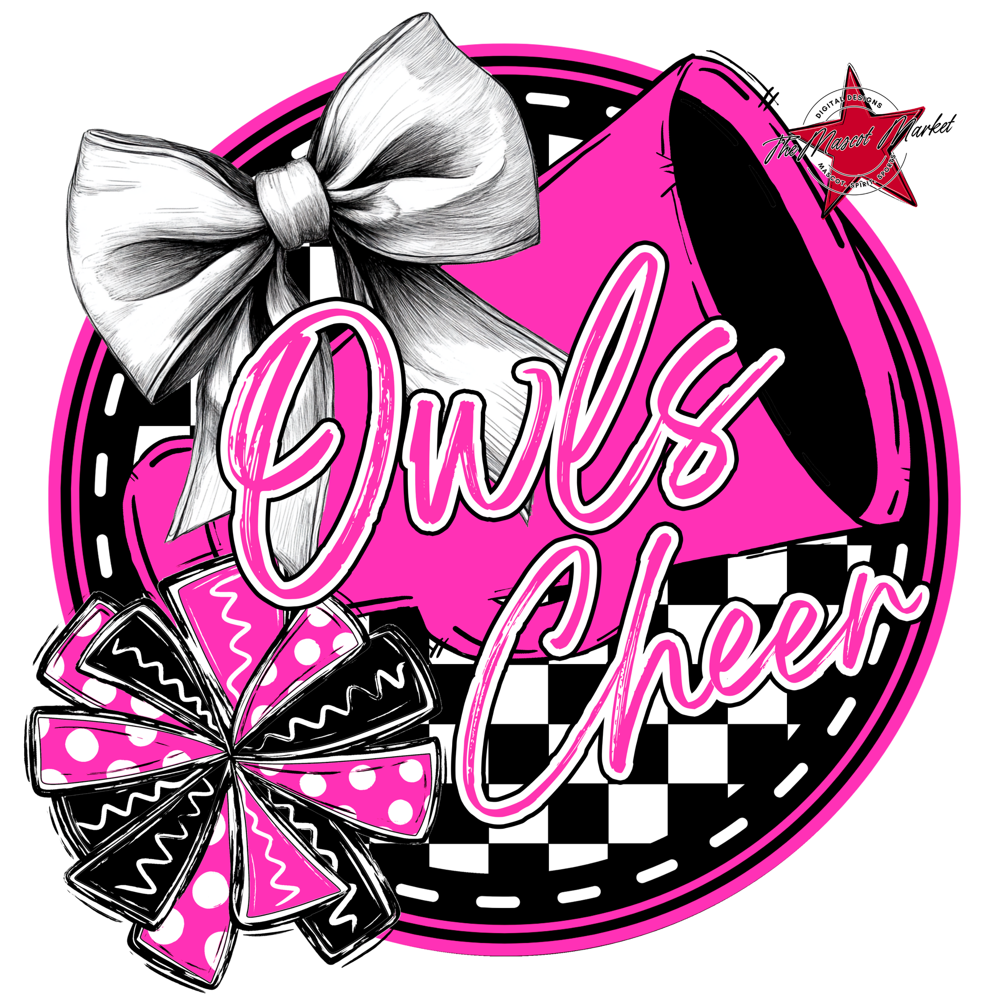 Owls Circle Cheer Design-Pink