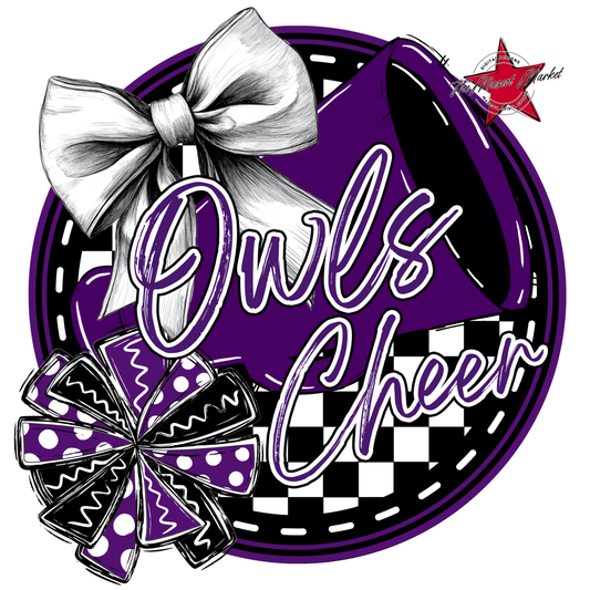 Owls Circle Cheer Design-Purple