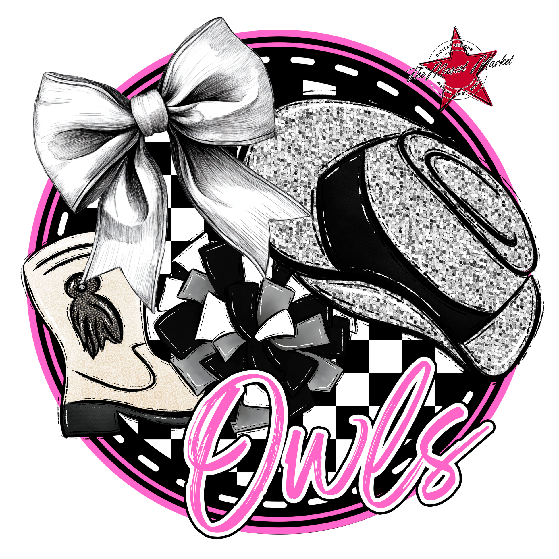 Owls Circle Drillteam Design-Baby Pink